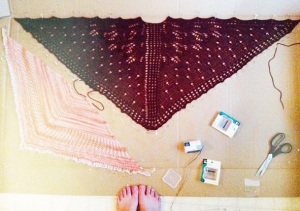 Angela's finished Shawl for Hot Right Now Class